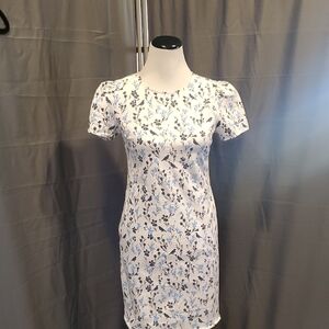 Draper James Floral White and Blue Dress SZ 0